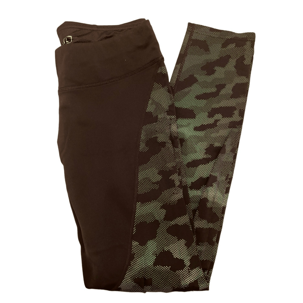 Zyia Black Camo Reflective Pocket Brilliant Hi-rise Crop Large Black